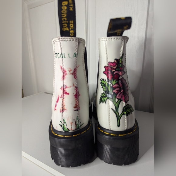 Dr Martens Chelsea Quad White Smooth Leather Platform Boots Women's Size 8 2976 - Picture 3 of 10